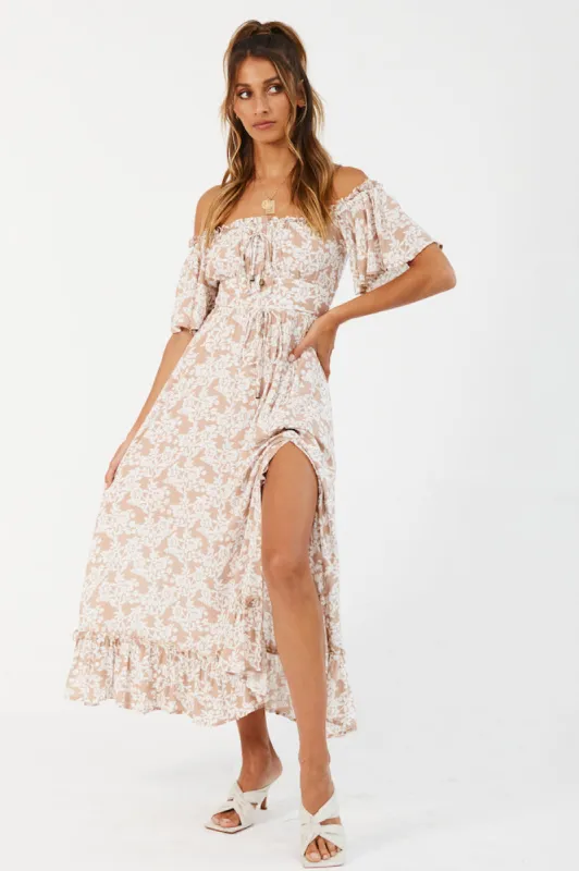 Running Heart Maxi Dress Mocha sold by Fortunate One