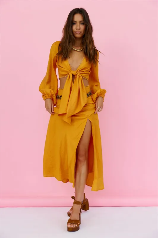 Sweet Aurelia Maxi Skirt Orange sold by Fortunate One