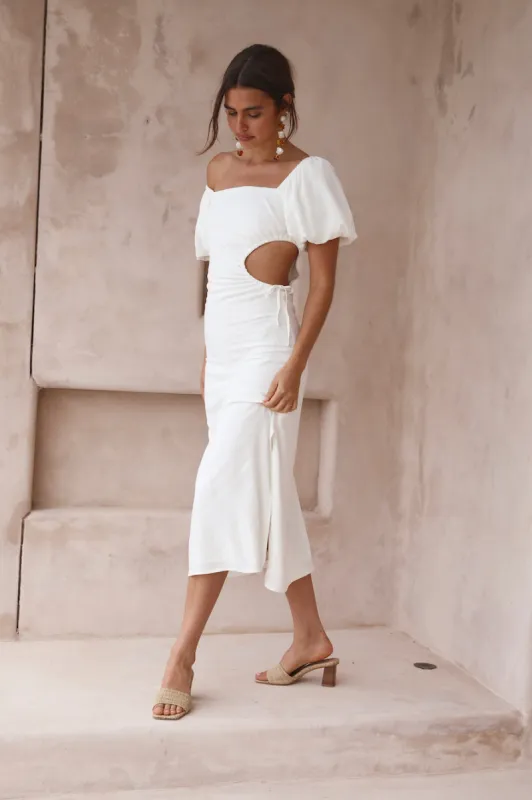 Luna Eclipse Maxi Dress White sold by Fortunate One