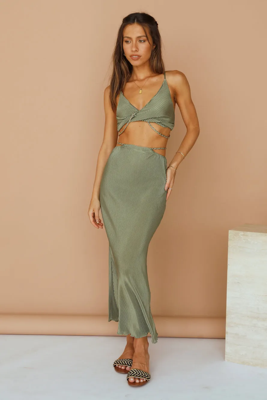 Tropical Nights Crop Top Olive sold by Fortunate One product image thumbnail 4