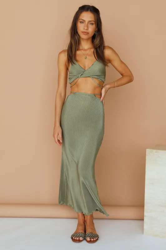 Tropical Nights Crop Top Olive sold by Fortunate One