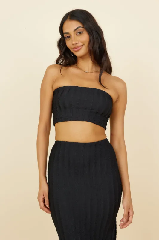 Poolside Adventure Crop Top Black sold by Fortunate One