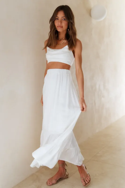 Fixed Focus Maxi Skirt White sold by Fortunate One