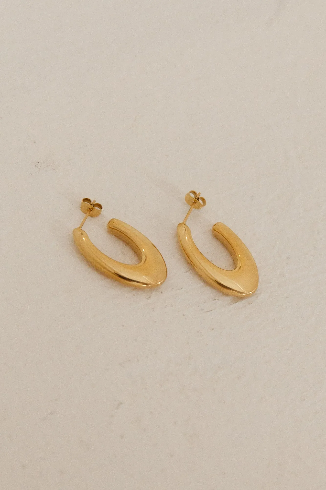 18K Gold Plated Perfect Hoop Earrings Gold sold by Fortunate One product image thumbnail 2