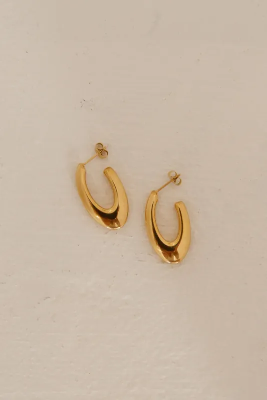 18K Gold Plated Perfect Hoop Earrings Gold sold by Fortunate One