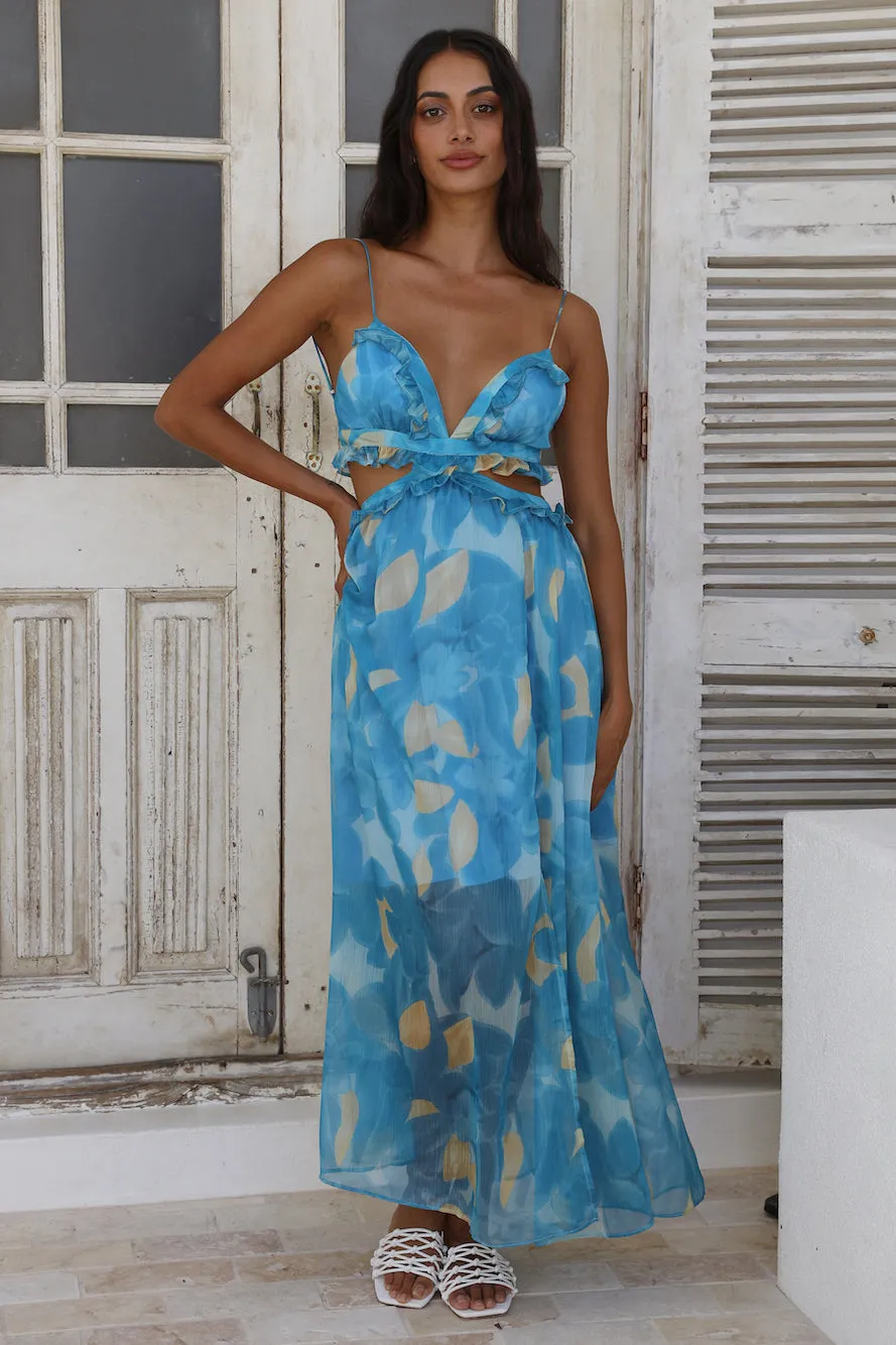Sweet Music Maxi Dress Blue sold by Fortunate One