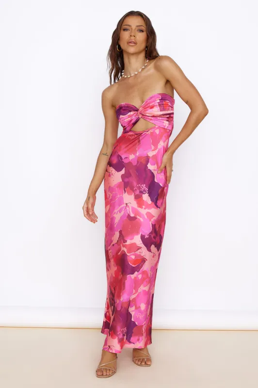Time Stops Maxi Dress Pink sold by Fortunate One