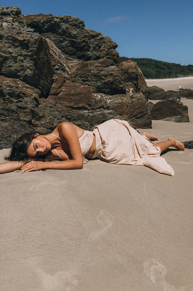 SNDYS Boat Linen Maxi Dress Brown sold by Fortunate One product image thumbnail 5