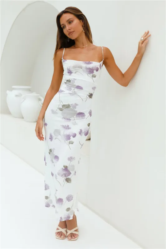 Lavender Love Mesh Maxi Dress Purple sold by Fortunate One