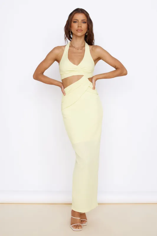 New Found Purpose Maxi Dress Yellow sold by Fortunate One
