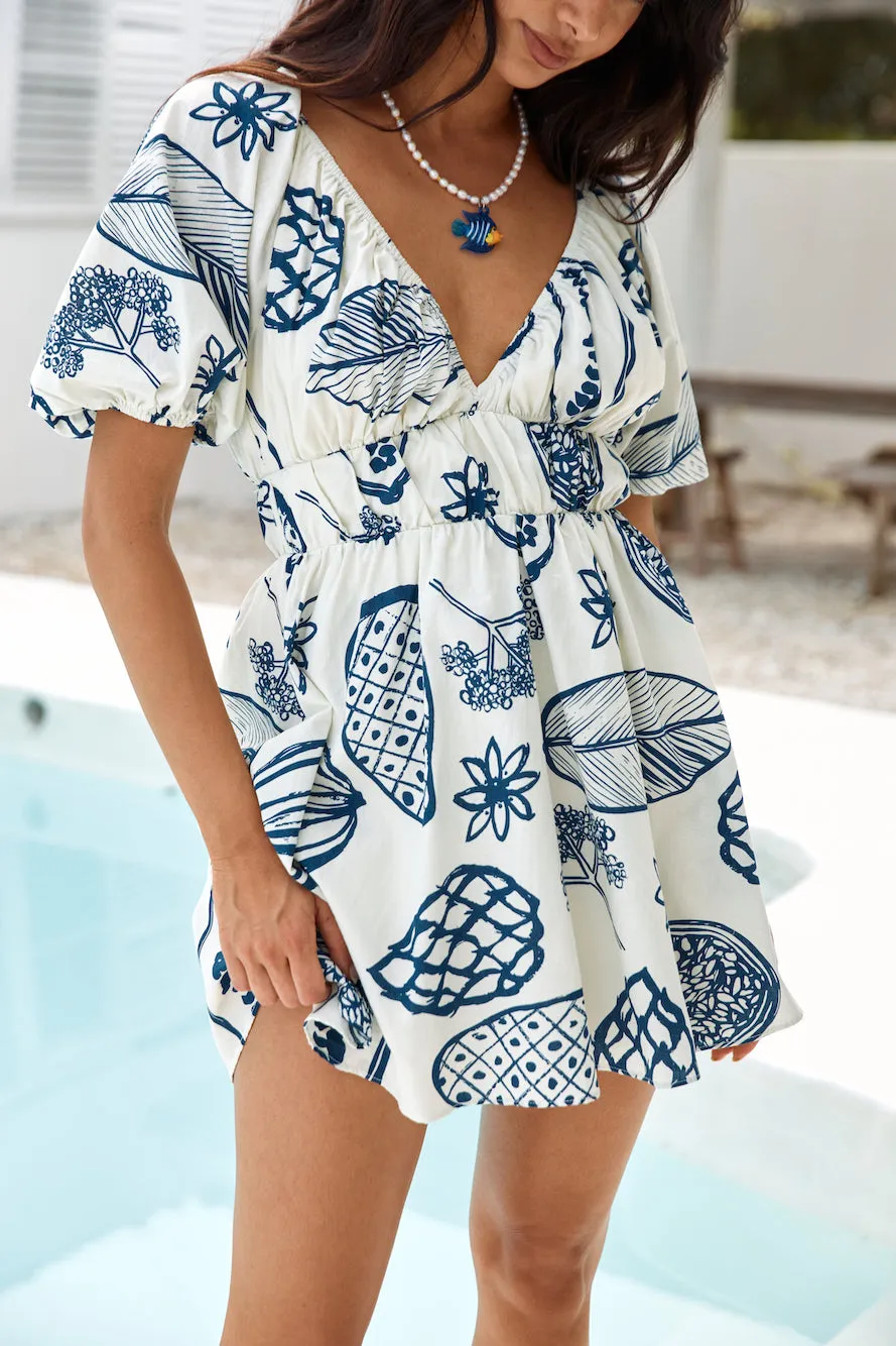 Somewhere Coastal Mini Dress Navy sold by Fortunate One product image thumbnail 4