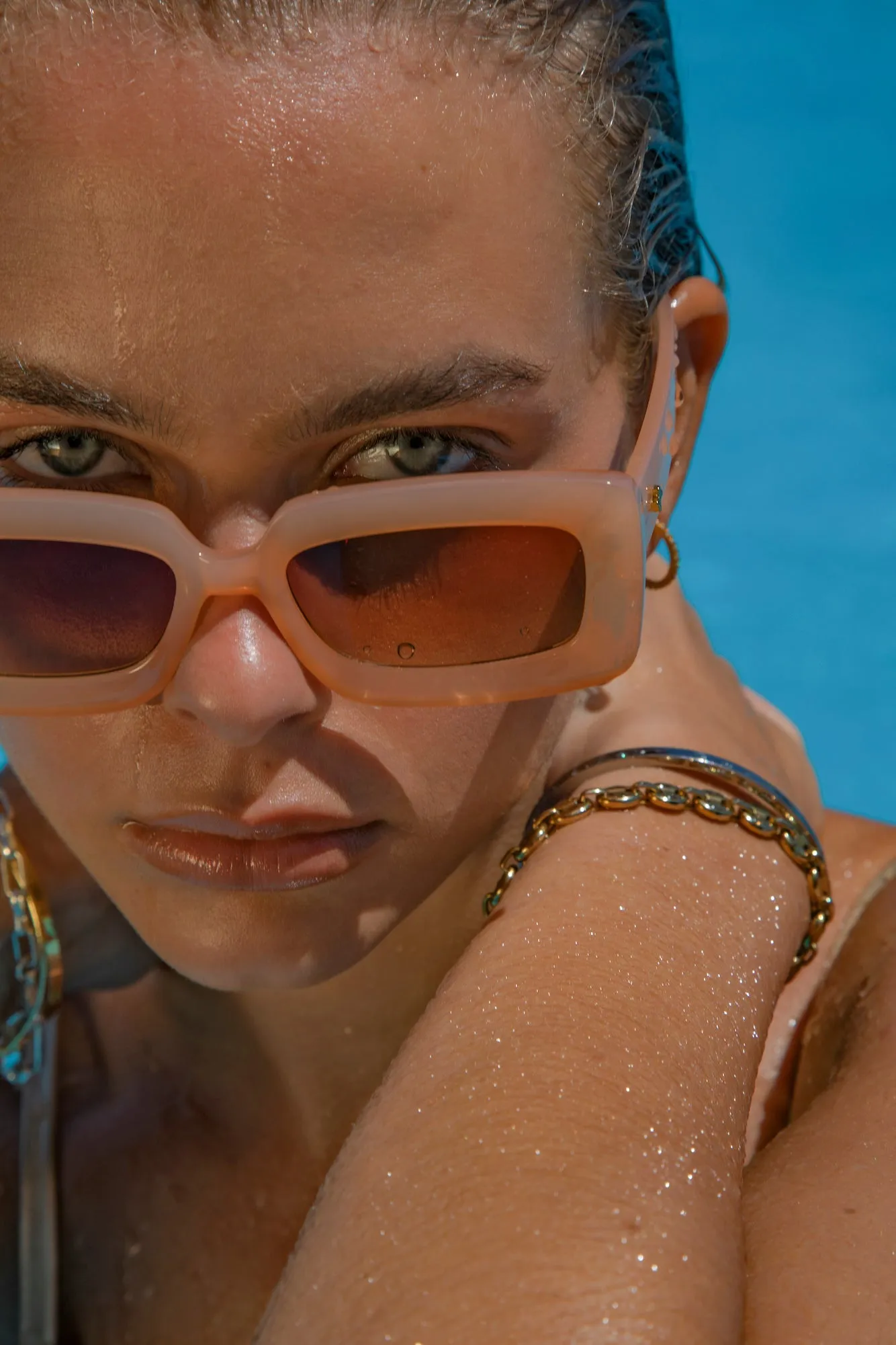 PETA + JAIN Blurred Sunglasses Peach Brown sold by Fortunate One product image thumbnail 5