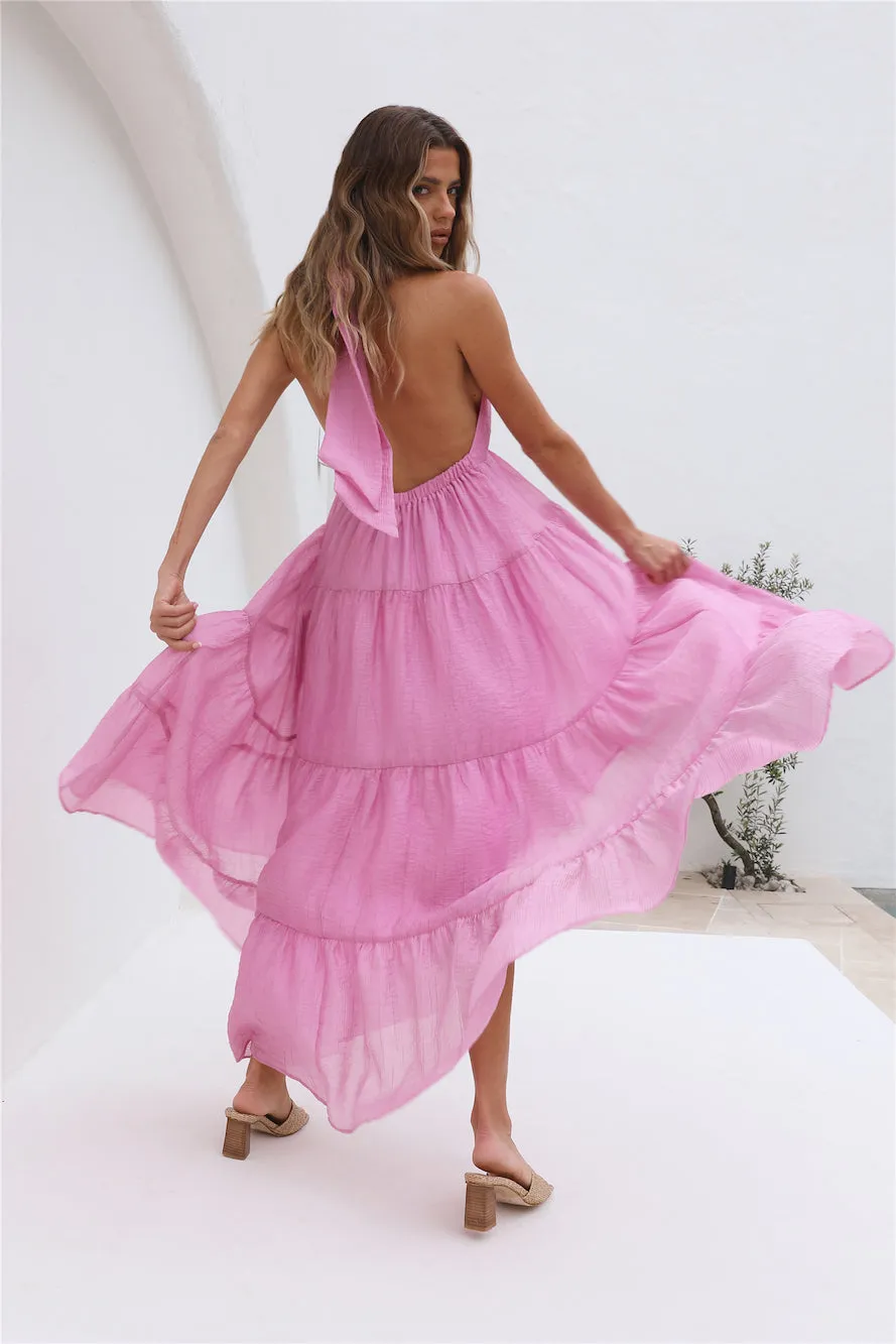 Spring Sunsets Maxi Dress Pink sold by Fortunate One product image thumbnail 4