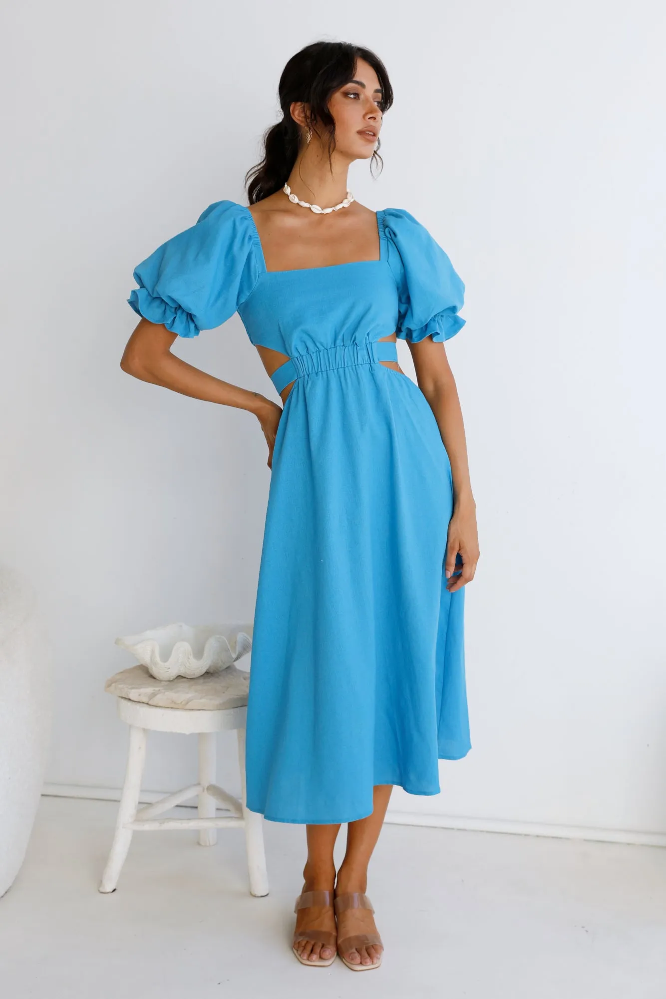 Soft Tides Maxi Dress Blue sold by Fortunate One product image thumbnail 5