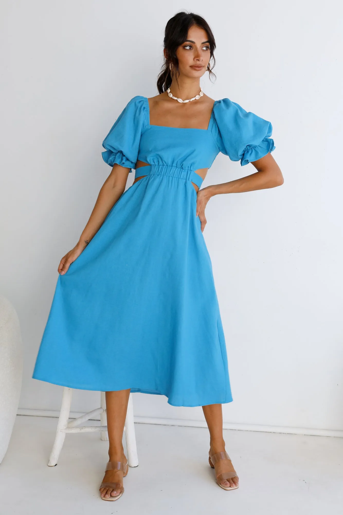 Soft Tides Maxi Dress Blue sold by Fortunate One product image thumbnail 3