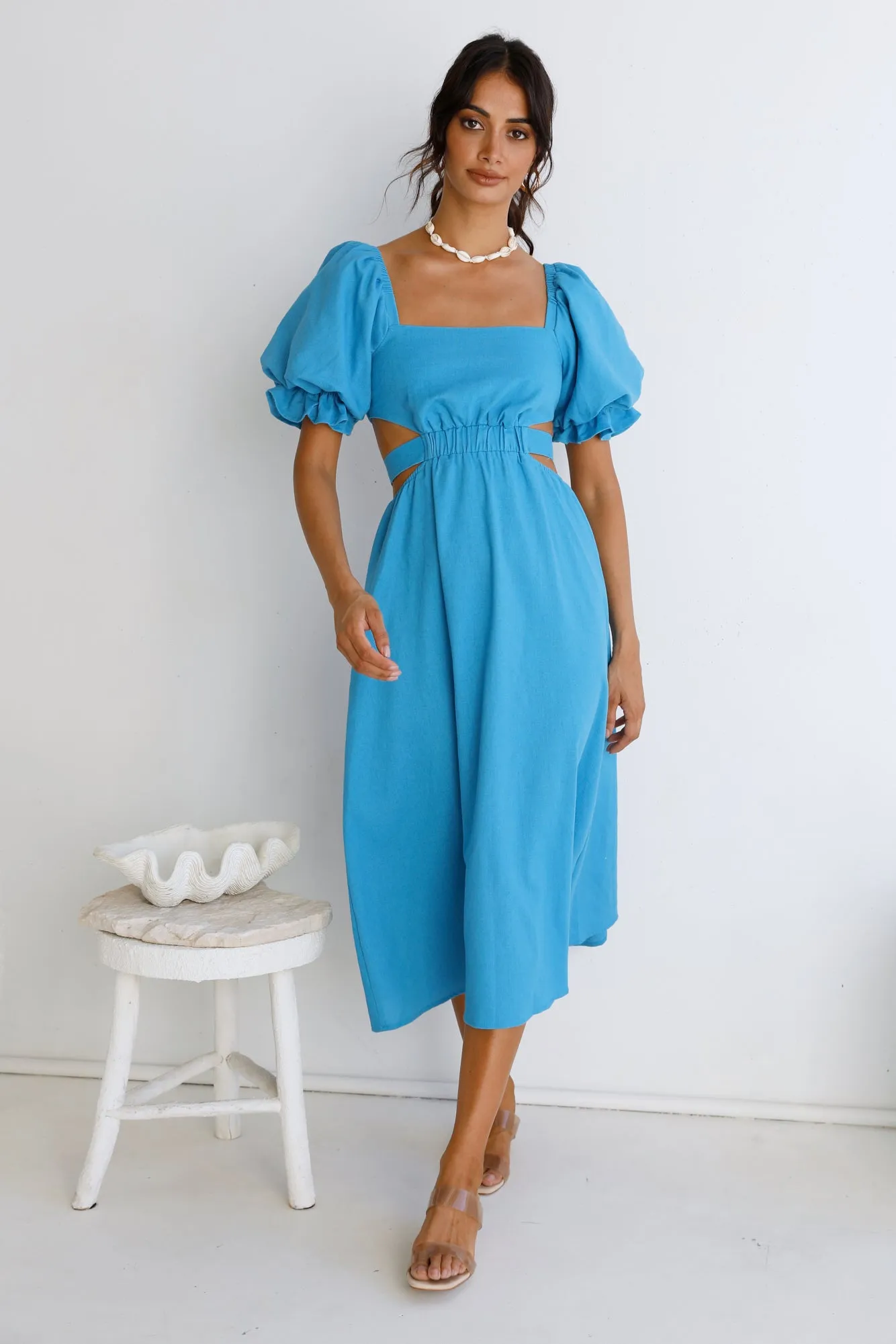 Soft Tides Maxi Dress Blue sold by Fortunate One product image thumbnail 4