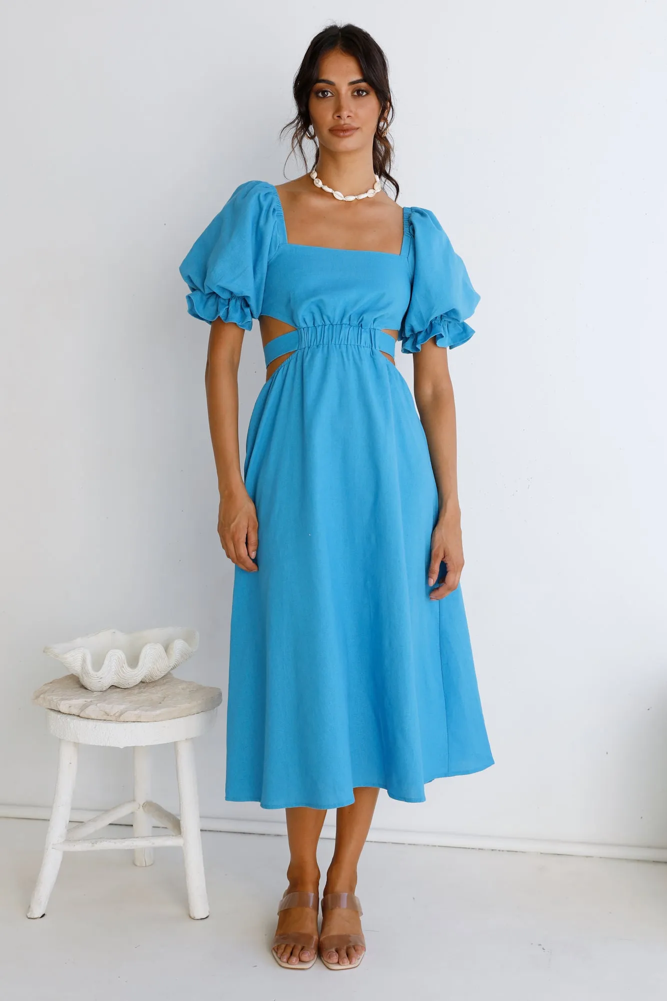 Soft Tides Maxi Dress Blue sold by Fortunate One