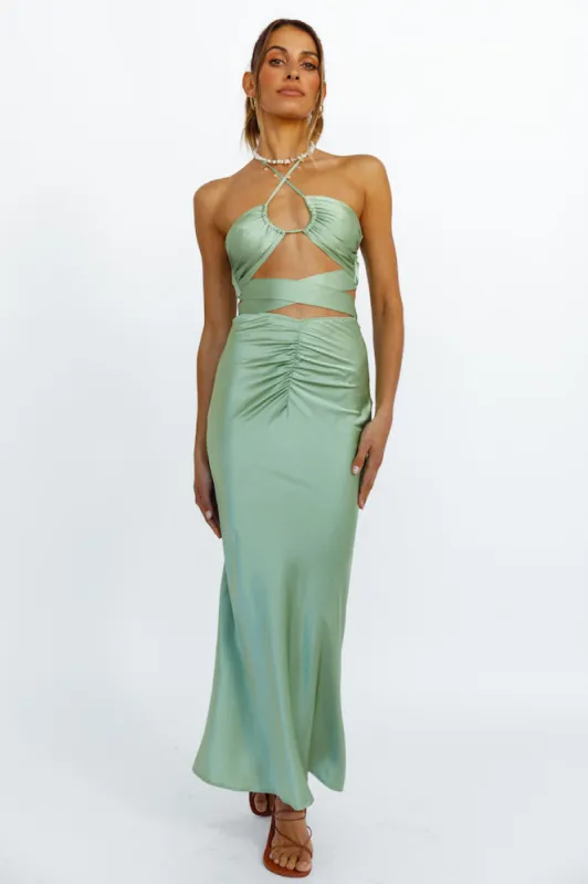 Young And Fun Maxi Skirt Green sold by Fortunate One