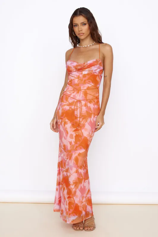 Blooming Sunshine Maxi Dress Orange sold by Fortunate One