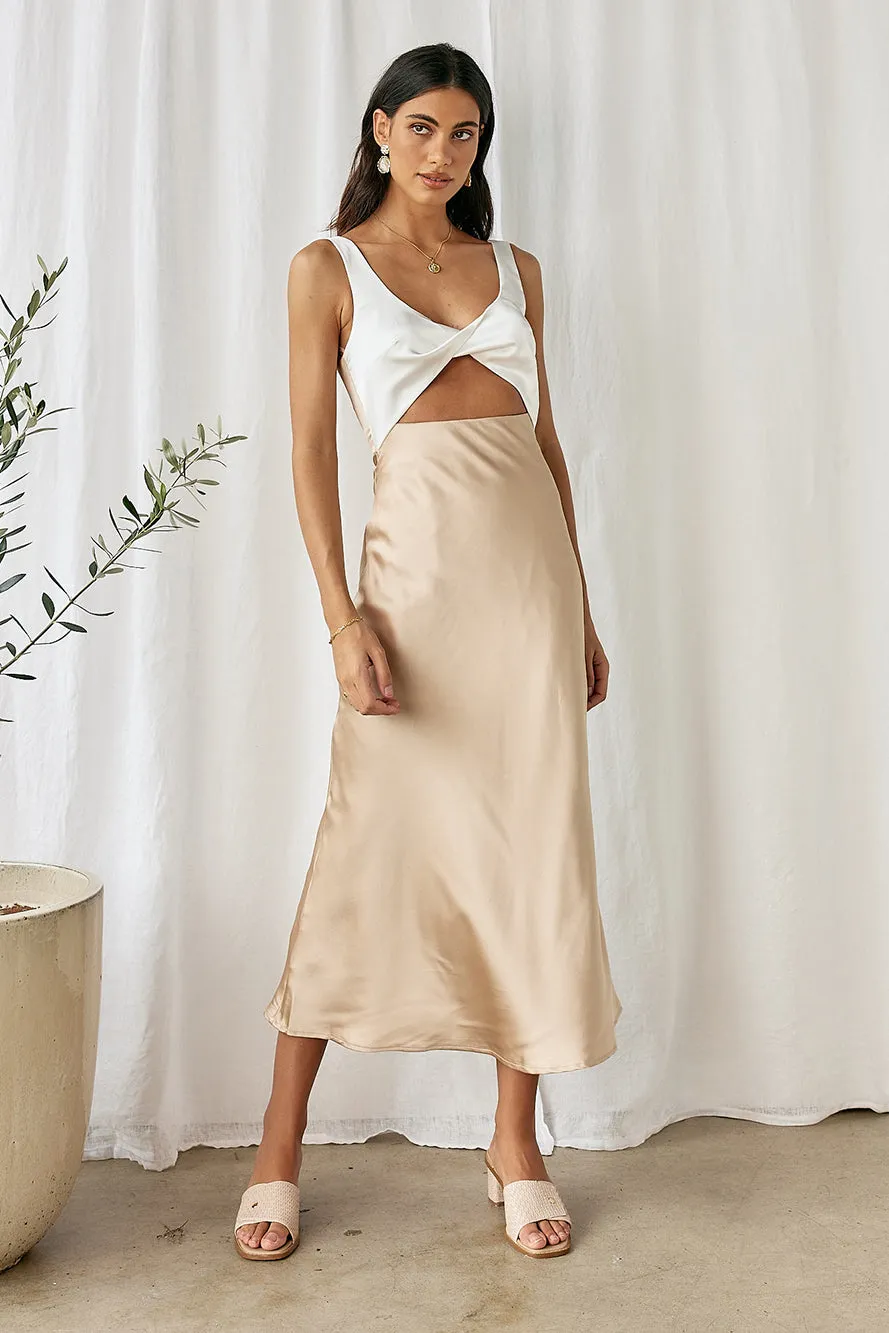 When You Breathe Maxi Dress Beige sold by Fortunate One