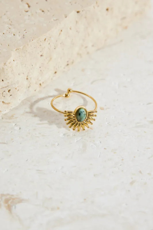 18k Gold Plated Glaring Sun Ring Gold sold by Fortunate One