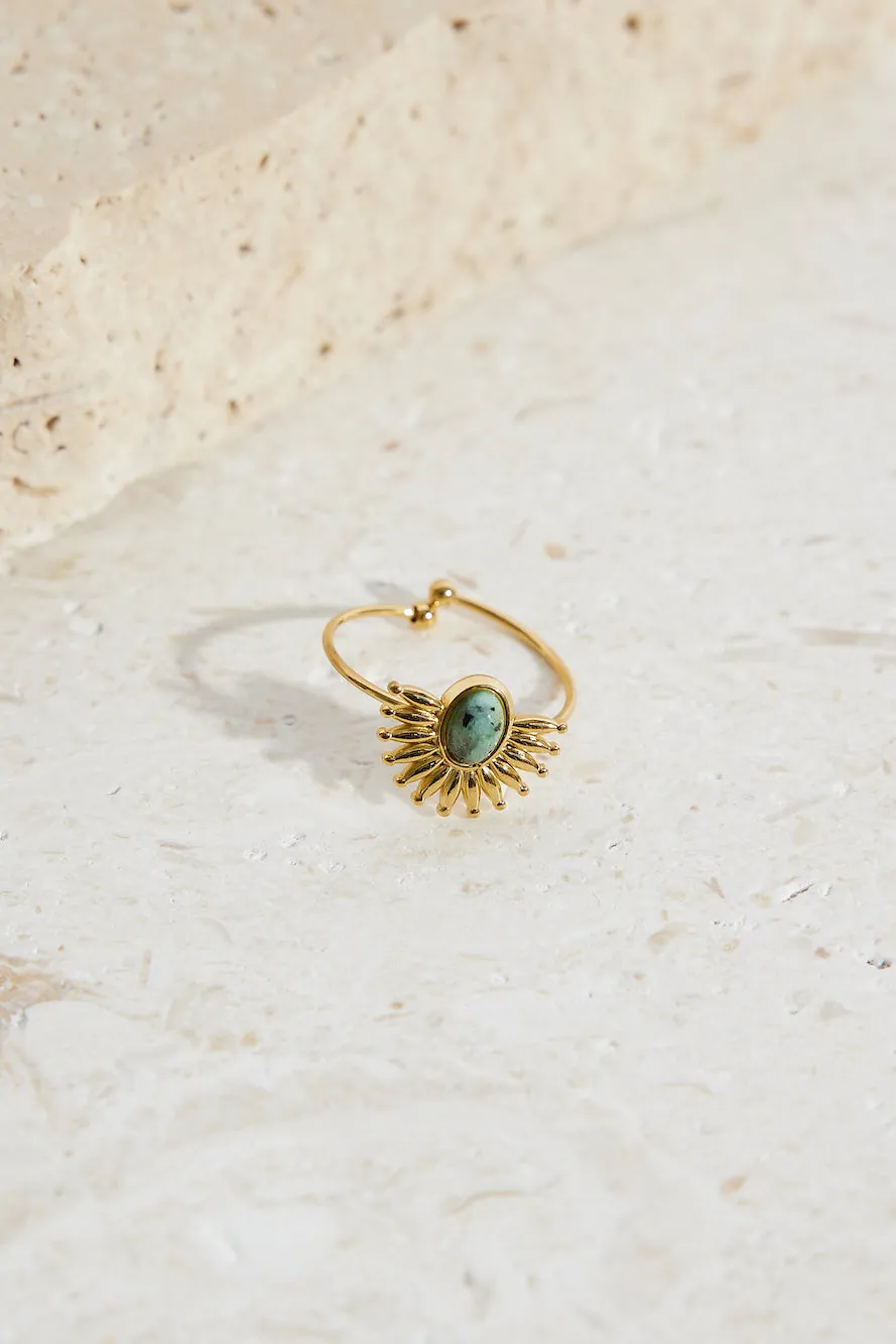 18k Gold Plated Glaring Sun Ring Gold sold by Fortunate One product image thumbnail 2