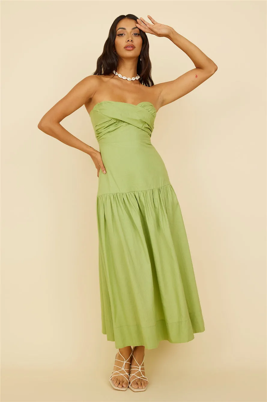 Azaleana Midi Dress Green sold by Fortunate One