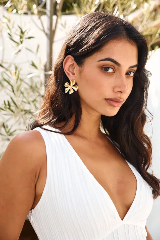 18k Gold Plated Blossom Love Earrings Gold sold by Fortunate One