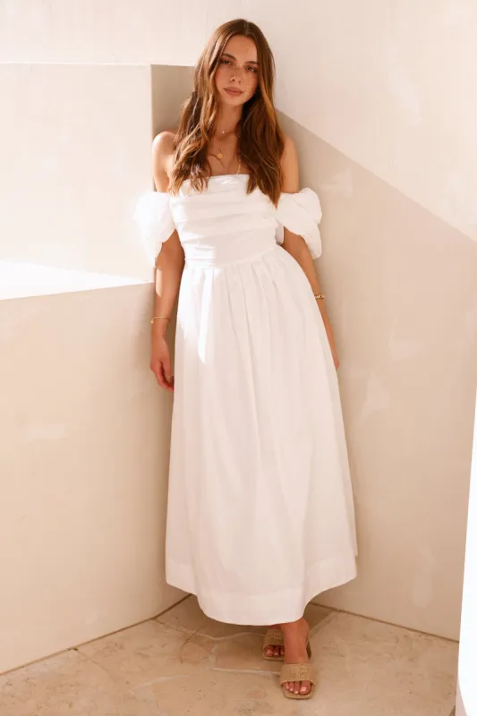 Bella Off-Shoulder Maxi Dress White sold by Fortunate One