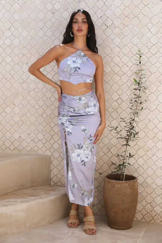 Drifting Away Maxi Skirt Lilac sold by Fortunate One