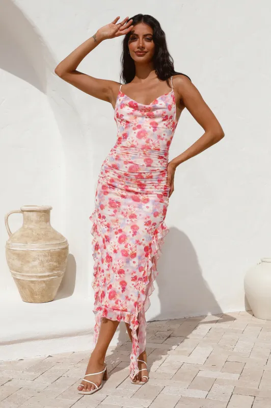 Curiosity Midi Dress Red sold by Fortunate One
