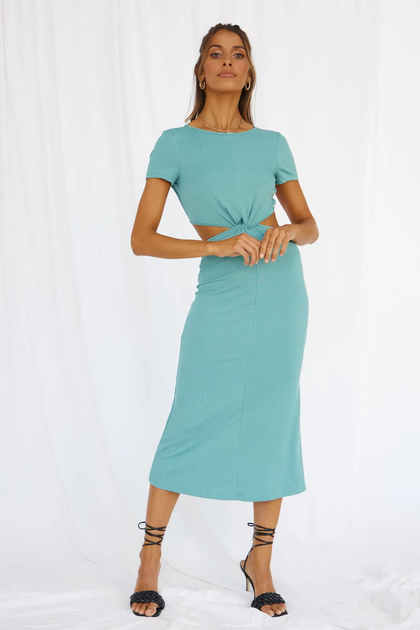 Last Night Midi Dress Teal sold by Fortunate One product image thumbnail 5