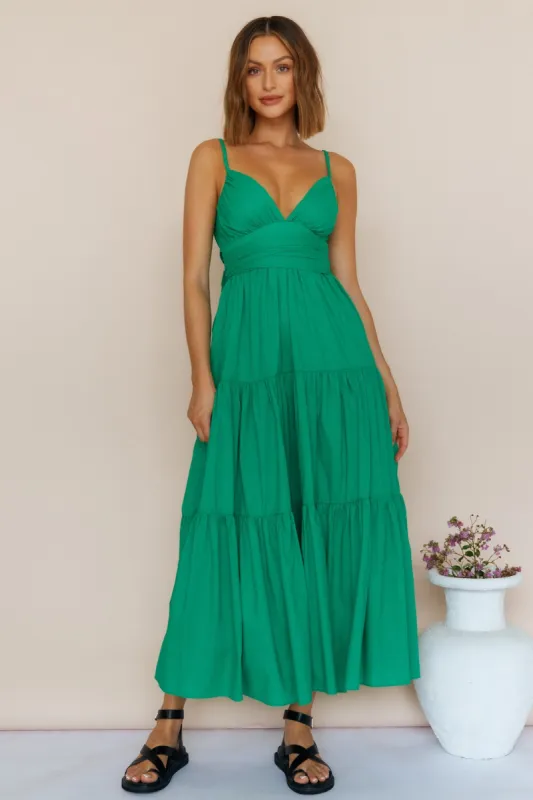 Summer Spotlight Maxi Dress Green sold by Fortunate One