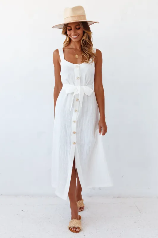 Heraklion Midi Dress White sold by Fortunate One