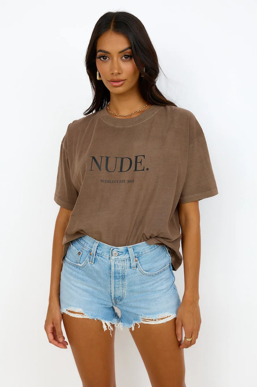 NUDE LUCY "Nude" Washed Tee Cola sold by Fortunate One