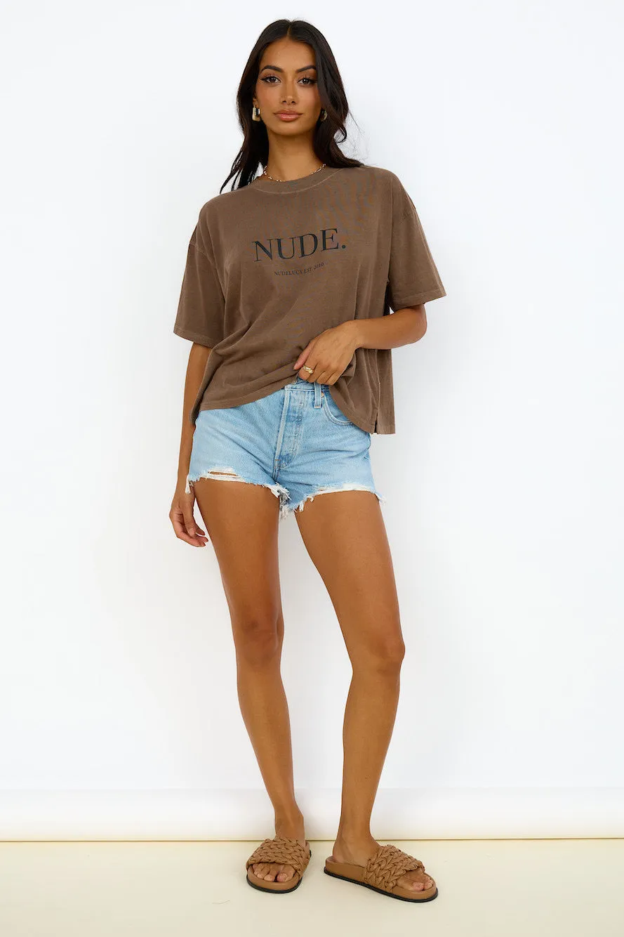 NUDE LUCY "Nude" Washed Tee Cola sold by Fortunate One product image thumbnail 2