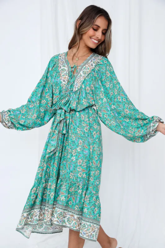 Sunset Whispers Midi Dress sold by Fortunate One