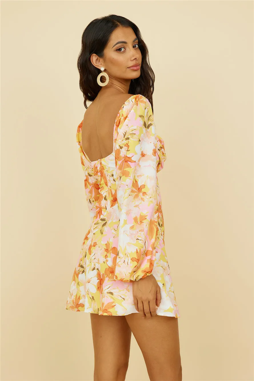 Twist Of Fate Dress Orange Floral sold by Fortunate One product image thumbnail 5