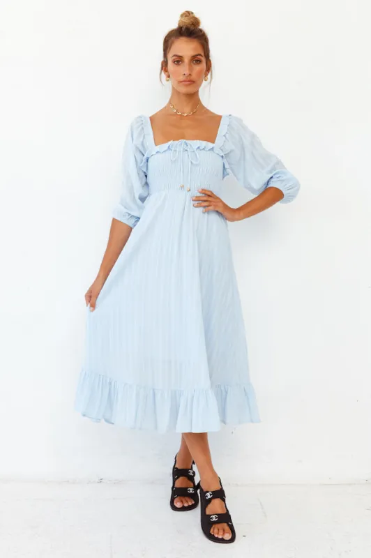 Loved By The Moon Midi Dress Blue sold by Fortunate One