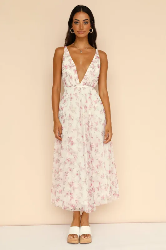 Mayflower Maxi Dress Pink sold by Fortunate One