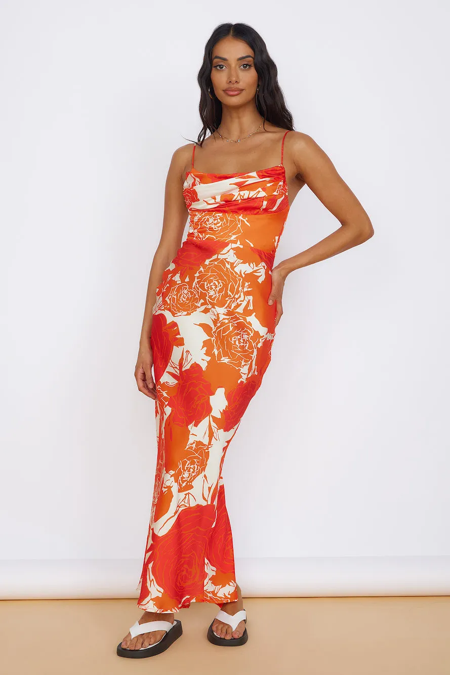Fresh Blossom Maxi Dress Orange sold by Fortunate One product image thumbnail 4