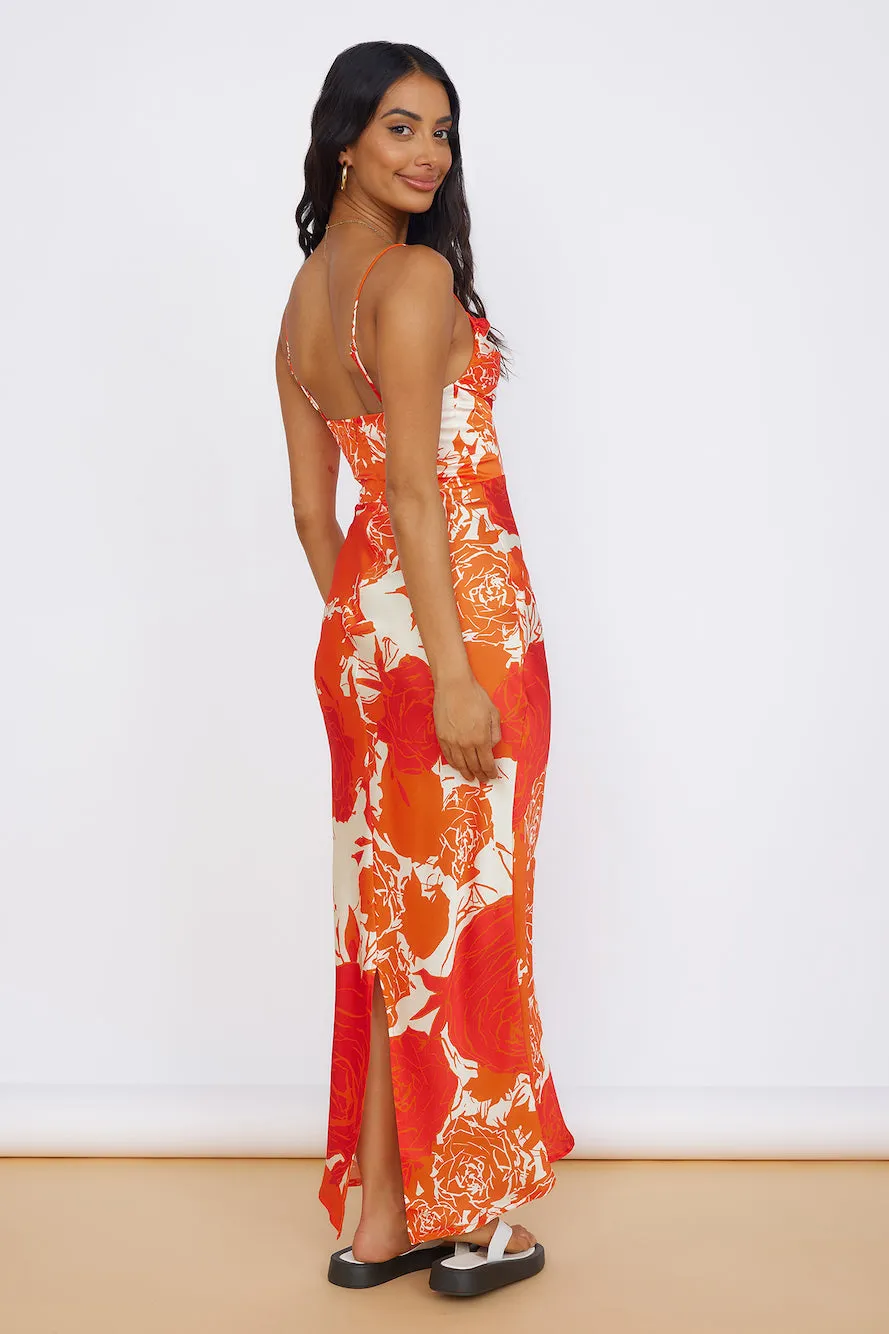 Fresh Blossom Maxi Dress Orange sold by Fortunate One product image thumbnail 5