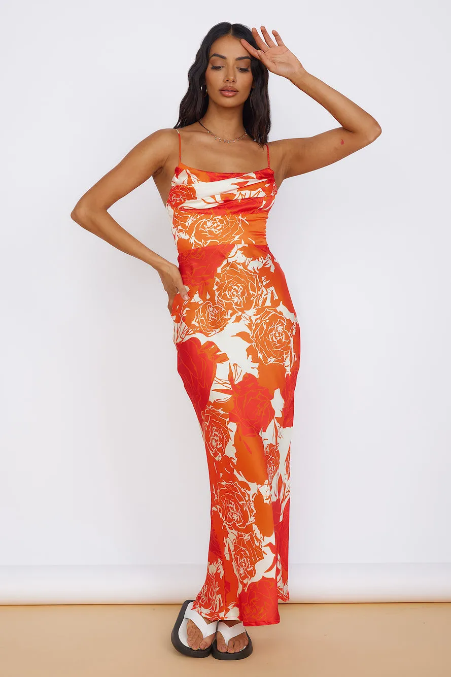 Fresh Blossom Maxi Dress Orange sold by Fortunate One product image thumbnail 2