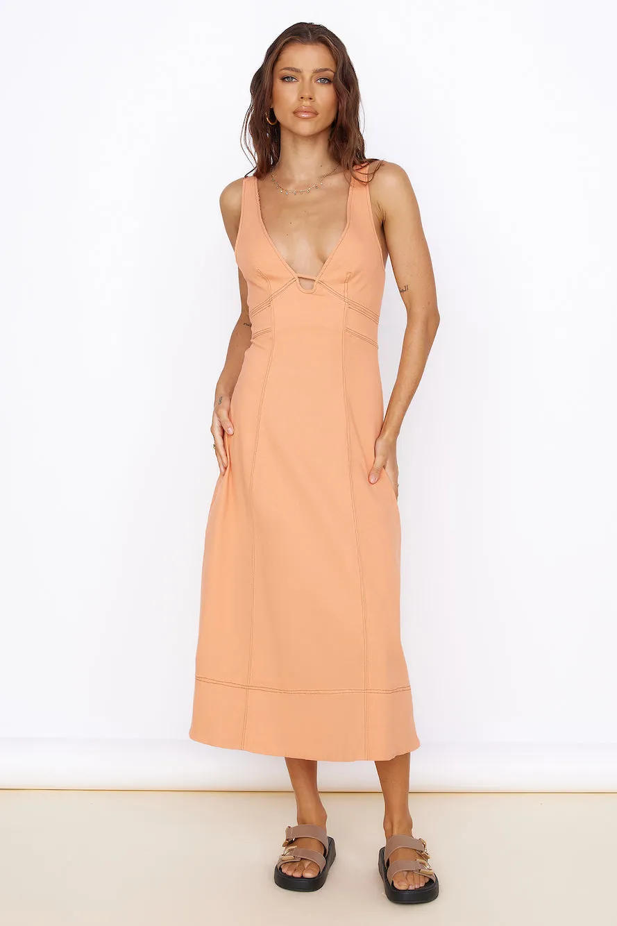 Summer Dreaming Midi Dress Orange sold by Fortunate One product image thumbnail 4