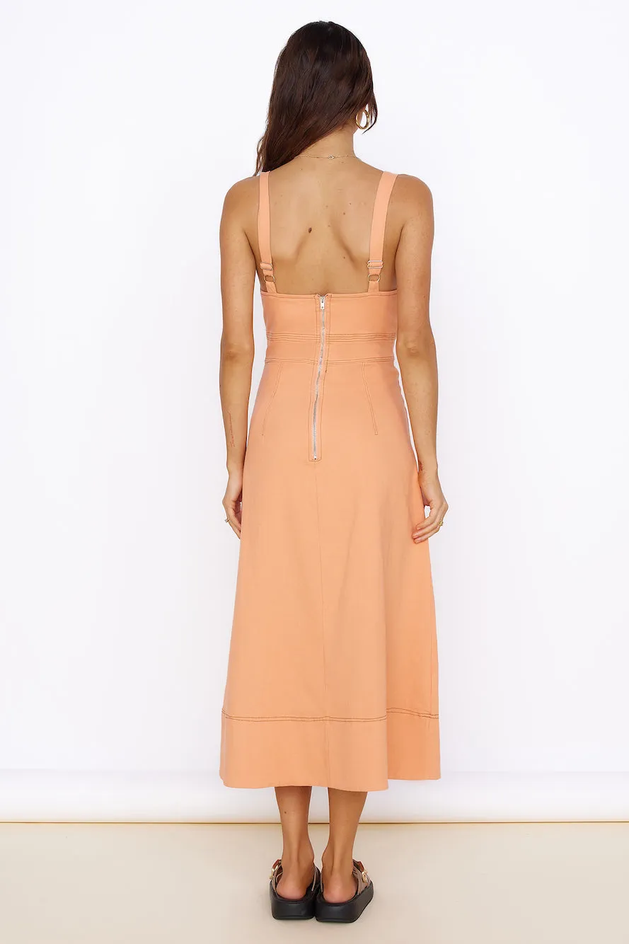 Summer Dreaming Midi Dress Orange sold by Fortunate One product image thumbnail 5