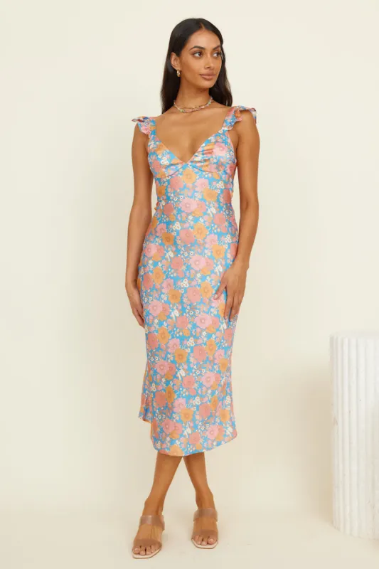 Travelling Souls Midi Dress Blue sold by Fortunate One