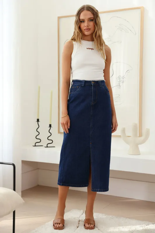 Destined Paths Maxi Skirt Blue sold by Fortunate One