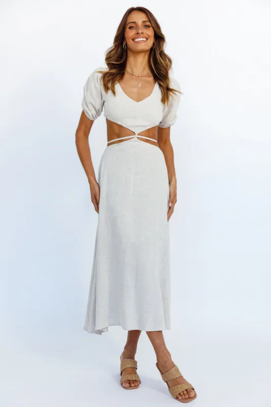 Evie Maxi Dress Beige sold by Fortunate One
