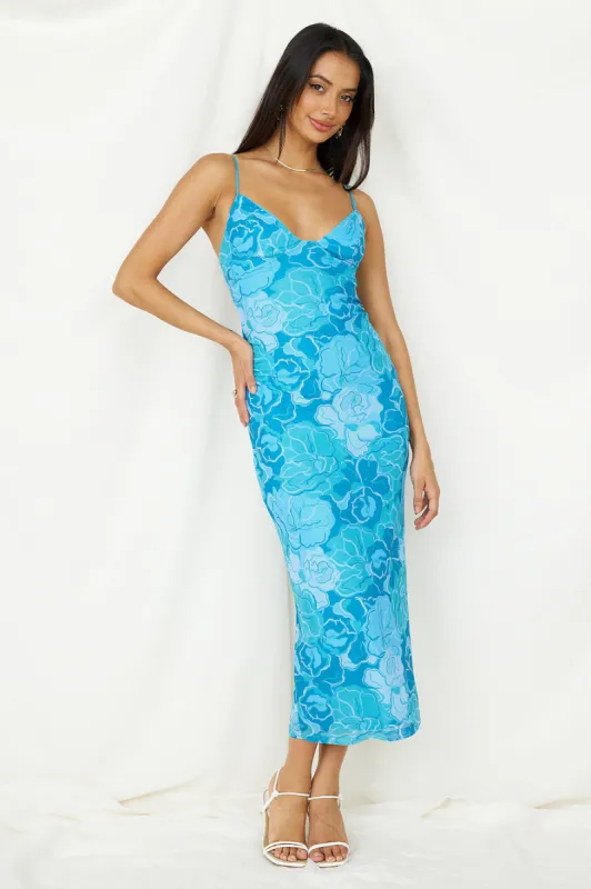 With Grace Maxi Dress Blue sold by Fortunate One