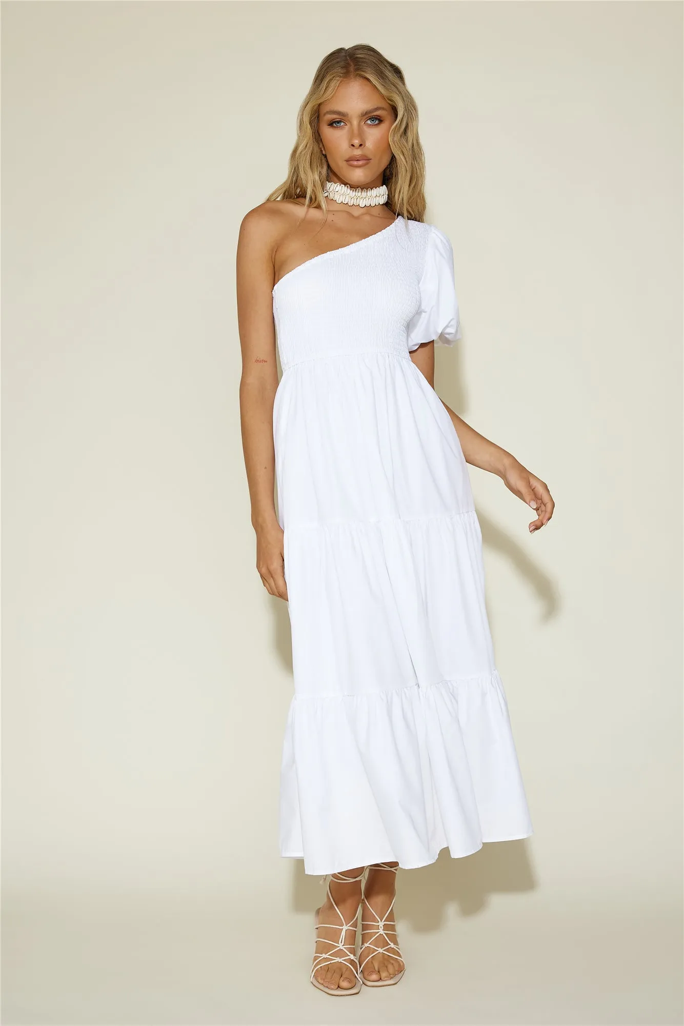 Strawberry Daiquiri Maxi Dress White sold by Fortunate One product image thumbnail 3